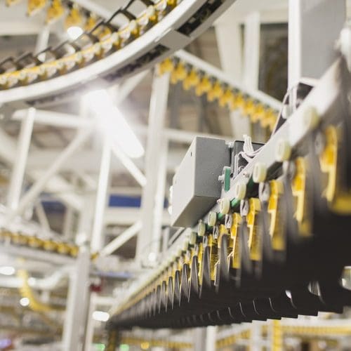 Printing press conveyor belts in printing plant