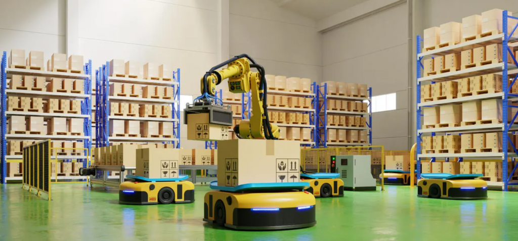 Robots en almacén, tendencia de automatizacion industrial